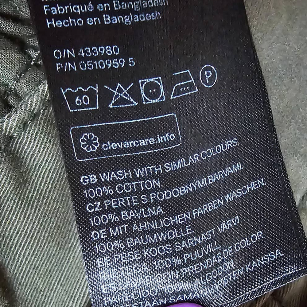 H&M Divided 100% Cotton Army Green Jacket Size 6 - Picture 6 of 8